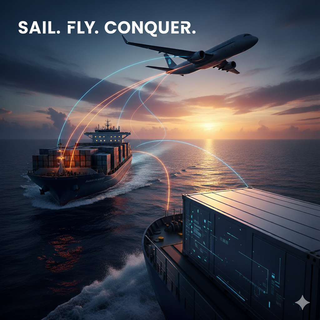 Armazém logístico com prateleiras altas e empilhadeiras